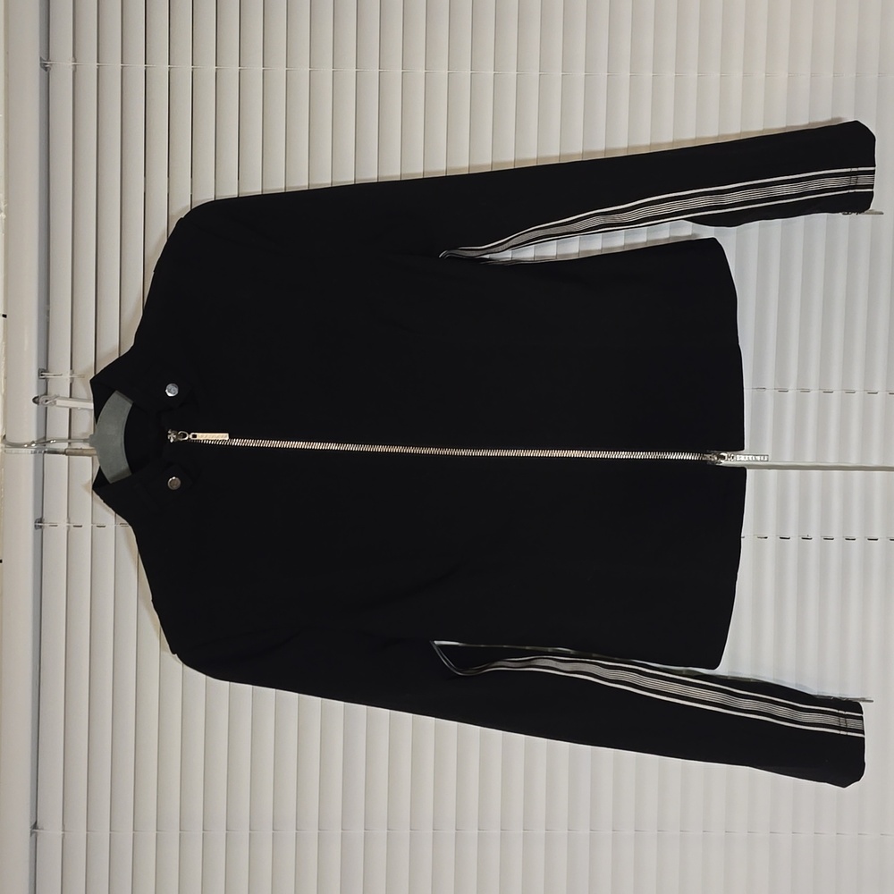 ✨ Chic The Limited Stretch Black Zip-Up Jacket w/ Side Stripe – Size S ✨